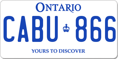 ON license plate CABU866