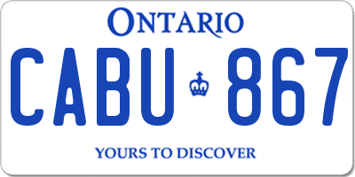 ON license plate CABU867