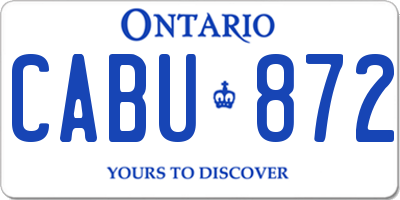 ON license plate CABU872