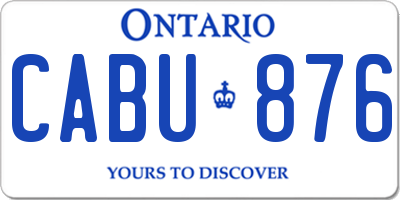 ON license plate CABU876