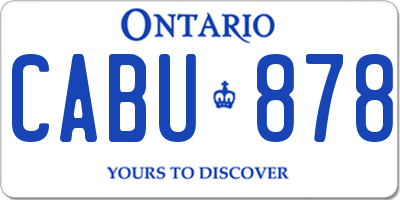 ON license plate CABU878