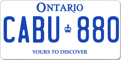 ON license plate CABU880