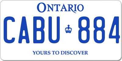 ON license plate CABU884