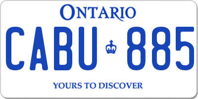 ON license plate CABU885