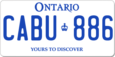 ON license plate CABU886