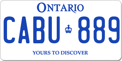 ON license plate CABU889