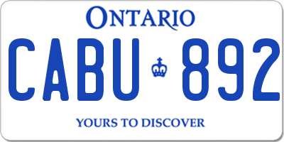 ON license plate CABU892