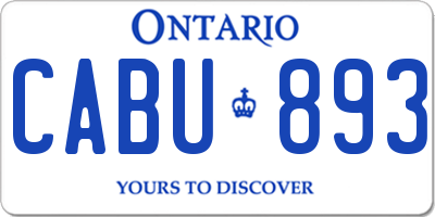 ON license plate CABU893