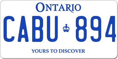 ON license plate CABU894