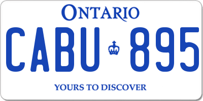 ON license plate CABU895