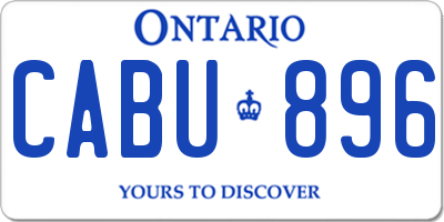 ON license plate CABU896