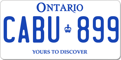 ON license plate CABU899