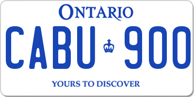 ON license plate CABU900