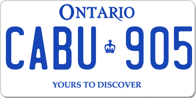 ON license plate CABU905