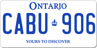 ON license plate CABU906