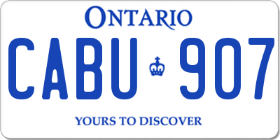 ON license plate CABU907