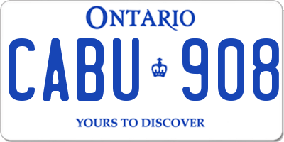 ON license plate CABU908