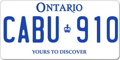 ON license plate CABU910