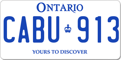 ON license plate CABU913