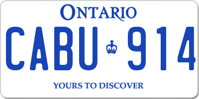 ON license plate CABU914