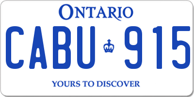 ON license plate CABU915