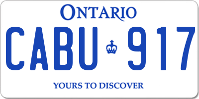 ON license plate CABU917