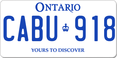 ON license plate CABU918