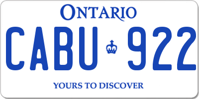 ON license plate CABU922