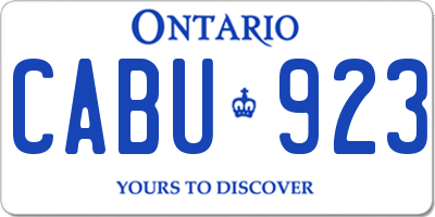 ON license plate CABU923