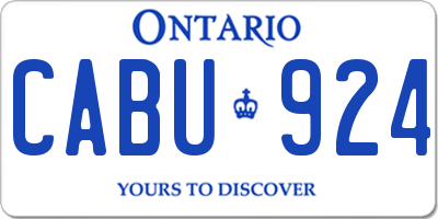 ON license plate CABU924