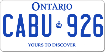 ON license plate CABU926