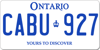 ON license plate CABU927