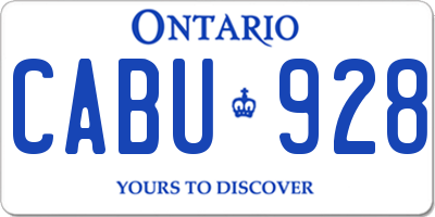 ON license plate CABU928