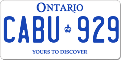 ON license plate CABU929