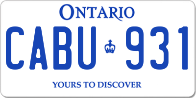 ON license plate CABU931