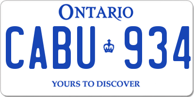 ON license plate CABU934