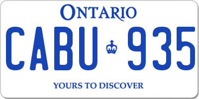 ON license plate CABU935