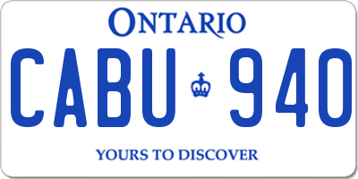 ON license plate CABU940