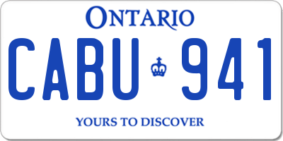 ON license plate CABU941