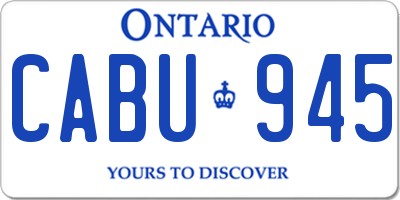 ON license plate CABU945