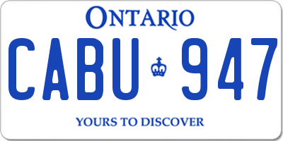 ON license plate CABU947