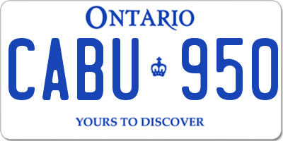 ON license plate CABU950