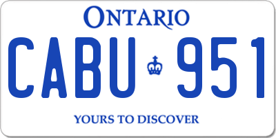 ON license plate CABU951