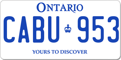 ON license plate CABU953