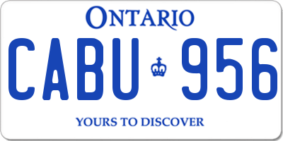 ON license plate CABU956