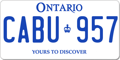 ON license plate CABU957