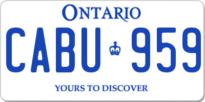 ON license plate CABU959