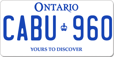 ON license plate CABU960