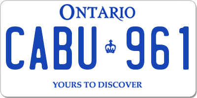 ON license plate CABU961