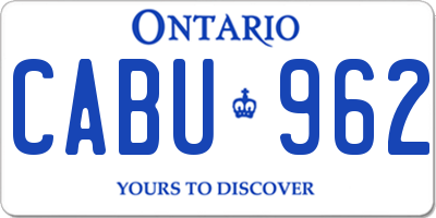 ON license plate CABU962